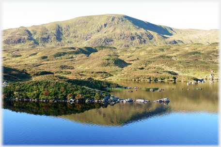 Loch Skeen and White Coomb in the morning.