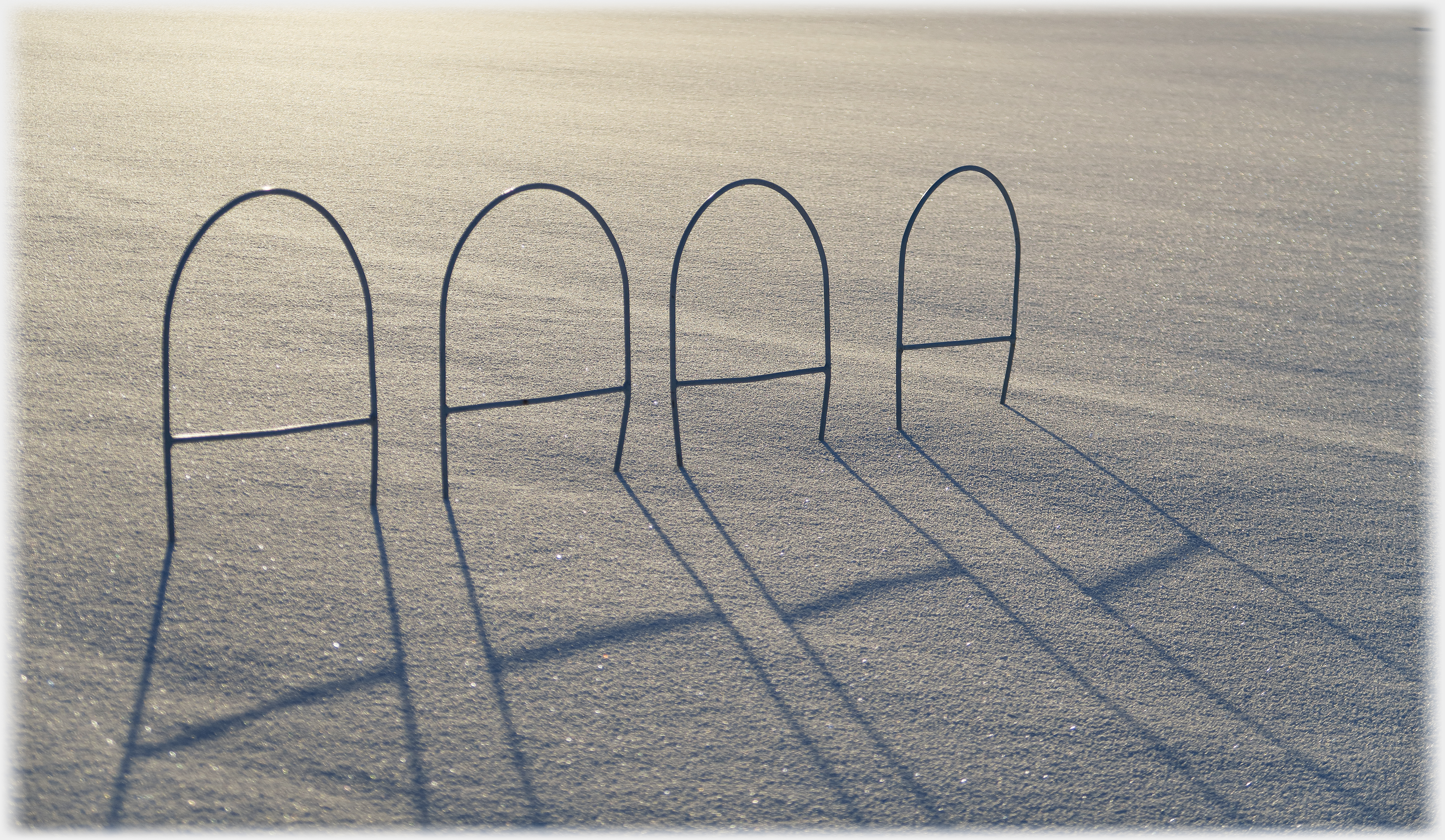 Four hoops in snow.